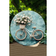 Dekoratif Bisiklet ve Çiçek Desenli Uv Baskı Mdf Duvar Süsü – 33X33 cm & 20X20 cm DT171