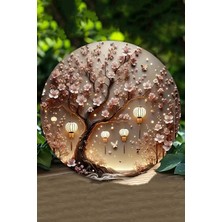 Sakura Ağacı & Fener Tasarımlı Uv Baskı Mdf Duvar Süsü – 33X33 cm & 20X20 cm DT148