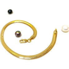 4.3mm Balık Sırtı Zincir Bileklik Künye 14 Ayar Altın Hd Videolu