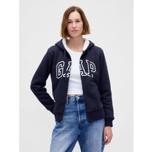 Gap Kadın Lacivert Gap Logo Fermuarlı Sweatshirt
