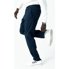 Erkek %100 Pamuklu Regular Fit Chino Pantolon Lacivert - 4200