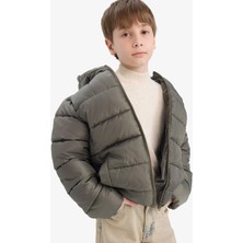 DeFacto Su Geçirmez Kapüşonlu Fermuarlı Şişme Mont Erkek Çocuk A1875A825AU