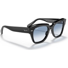 Ray-Ban 0RB2186 901/3F 49 Kadın Güneş Gözlüğü Siyah Çerçeve ile Mavi Degrade Cam Tasarım
