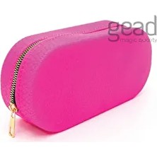 Gead Silikon Makyaj Çantası Pembe Piton Desenli Aromatik Kokulu Şık Tasarım