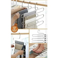 Ayans Design Gri Metal Pantolon ve Eşarp Askısı 5 Katlı Standart Beden