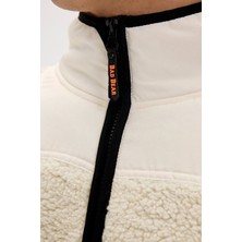 Galvin Beyaz Erkek Full-Zip Polar Sweatshirt