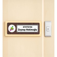 Bk Gift Kişiye Özel Mdf Kapı Isimliği 18.5x6 Cm, Ev Hediyesi, Ofis Hediyesi