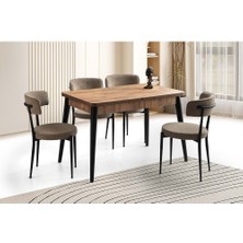 Yuvaset Home Mobilgen Diş Budak 4 Adet Gözde Sandalye 120+30 Milano Kelebek Açılabilir Masa Takımı