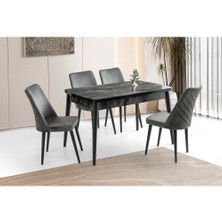 Yuvaset Home Mobilgen (Sadece Masa) Siyah Mermer 130+35 Milano Kelebek Açılabilir Masa