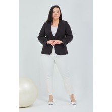 Fagi Kadın Büyük Beden V Yaka Tek Düğmeli  Ceket