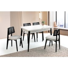 Mobilgen Beyaz 120+30 Kelebek Milano Açılabilir Masa