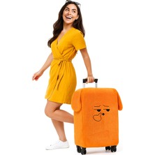 Pandamkee Şaşkın Yüz Desenli Bavul-Valiz Koruyucu Kılıf (Orta Boy)