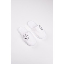 Ender Home Ş Harf Nakışlı Banyo Ve Ev Havlu Terliği – %100 Pamuk Kaymaz Kalın Taban