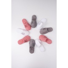 Ender Home Ö Harf Nakışlı Banyo Ve Ev Havlu Terliği – %100 Pamuk Kaymaz Kalın Taban