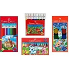 Anaokulu Kreş Seti - 12LISULU Boya -12LIKURU Boya- 12 Li Pastel By - 12 Li Keçeli Klm