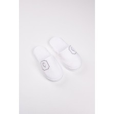 Ender Home Ç Harf Nakışlı Banyo Ve Ev Havlu Terliği – %100 Pamuk Kaymaz Kalın Taban