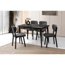 Yuvaset Home Mobilgen (Sadece Masa) Siyah Mermer 120+30 Milano Kelebek Açılabilir Masa