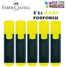 Faber-Castell Fosforlu Kalem 5'li Sarı Renkli Set 5 Parça Kırtasiye Ürünü