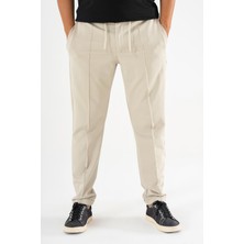Souris Erkek Krem Çımalı Rahat Spor Pantolon Duble Paça Jogger Eşofman Altı