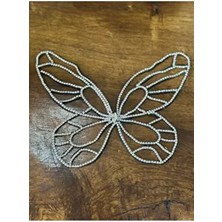Gönülden Tasarım Ütü İle Yapışan Zirkon Taşlı Kelebek Dikiş Aksesuarı 23x19 cm Şık Giyim İçin Özel Tasarım