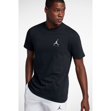 Nike Jordan Jumpman Air Unisex Balck Tee Jordan Nakış Logolu Tişört Siyah