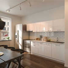 Nevra Hazır Mutfak Dolabı 260 cm Tezgah Dahil - Beyaz