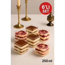 Open Home Concept 6'lı Kapaklı Plastik Kare Tatlı Kabı 250 cc