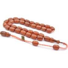 Cüneyd Usta Imzalı Kapsül Bej Sıkma Kehribar Tesbih