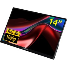 Verbatim 14" Full HD Dokunmatik IPS + HDR Ekran  / Freesync / Entegre Hoparlörlü 60 Hz / 6ms Alüminyum Taşınabilir Monitör - PMT-14 (49591) (Neopren Koruyucu Kılıf Dahil)