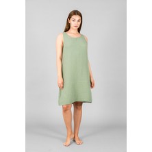Müslin Kadın Sıfır Kol Elbise