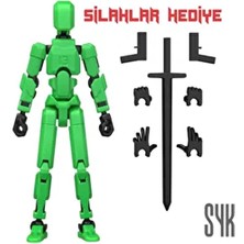 Robot 13 Dummy Yeşil Siyah Tüm Eklemleri Hareketli Aksiyon Figürü Oyuncak