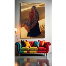 Özkacar Group Çölde Yürüyen Kadın Ev Duvar Salon Güzellik Salonu Ofis Dükkan Dekarasyon Kanvas Tablo