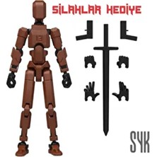 Robot 13 Dummy Kahverengi Siyah Tüm Eklemleri Hareketli Aksiyon Figürü Oyuncak