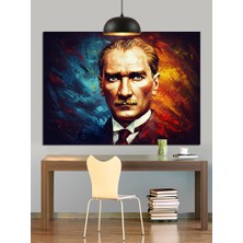 Yağlıboya Atatürk Portresi Dekoratif Kanvas - Mdf Ahşap Tablo