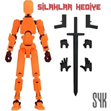 SYK Design Robot 13 Dummy Turuncu Siyah Hareketli Eklemleri Oynayan Aksiyon Figürü Oyuncak Hediyelik
