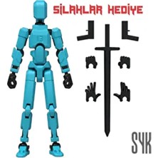 SYK Design Robot 13 Dummy Turkuaz Siyah Hareketli Eklemleri Olan Aksiyon Figürü Oyuncak Hediyelik