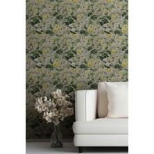 Sarı Beyaz Papatya Çiçek Desenli Duvar Kağıdı