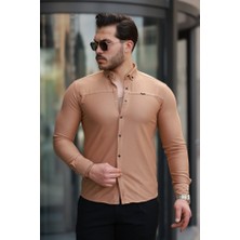 Erkek Çıtçıt Düğmeli Dikiş Detaylı Uzun Kollu Gömlek