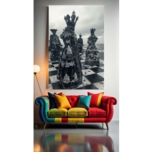 Distopik Satranç Taşları V1 Ev Duvar Salon Güzellik Salonu Ofis Dükkan Dekarasyon Kanvas Tablo