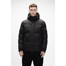 Cup Si̇yah Puffer Kapüşonlu Erkek Mont