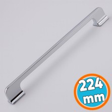 Mobilya Mutfak Çekmece Dolap Dolabı Kapak Kulbu Kulpu Kulpları (224 mm - 22.4 Cm) Krom Metal
