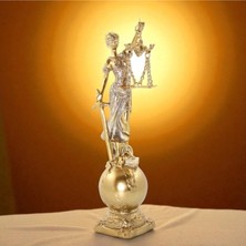 Altın Renk Themis – Adalet Heykeli Dekoratif Ev Ofis Vip