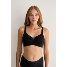 Battal Beden Balensiz Çıkarılabilir Pedli Dikişsiz Lazer Sütyen 3318 Siyah