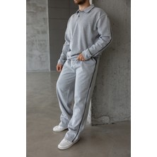 Dark Moda Erkek Oversize Alt-Üst Şeritli Baggy Eşofman Takımı