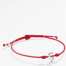 Gümüş Harfli Kırmızı Ipli Ikon Bileklik