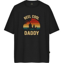 Erkek Reel Cool Daddy Baskılı Oversize Tişört