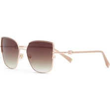 Hermossa Georgia Hm 1741 C3 Rose Gold Geometrik Kadın Güneş Gözlüğü