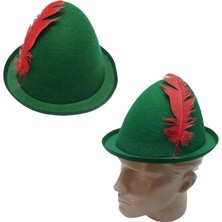 Oktoberfest Bira Festivali Için Keçe Yeşil Bavyera Alman Şapkası Yetişkin Hallow