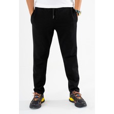 Souris Erkek Siyah Jogger Pantolon Bağcıklı Lastikli Bel Rahat Kesim Eşofman Altı