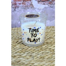 İnia Home Yazılı Cam Bardak Mum – Move On, Be Wild, Time To Play – 42 Saat Yanma Süreli Dekoratif Hediyelik